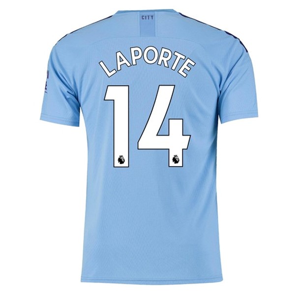 Camiseta Manchester City NO.14 Laporte Primera equipación 2019-2020 Azul
